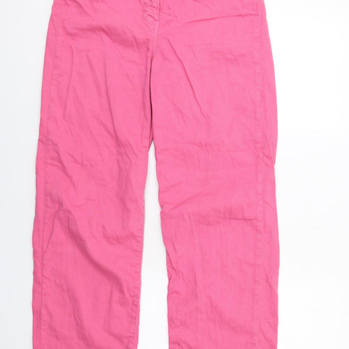 NEXT Womens Pink Cotton Straight Jeans Size 10 L31 in Regular Zip