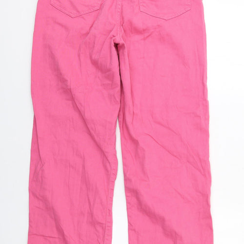NEXT Womens Pink Cotton Straight Jeans Size 10 L31 in Regular Zip