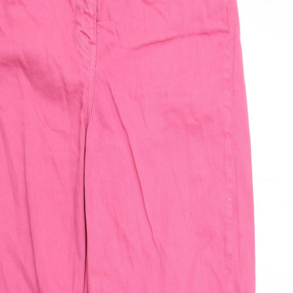 NEXT Womens Pink Cotton Straight Jeans Size 10 L31 in Regular Zip