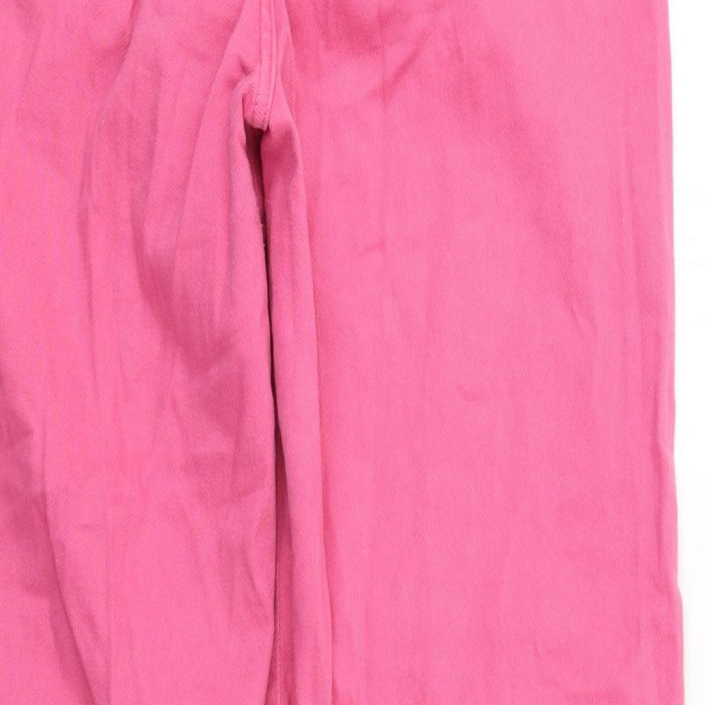 NEXT Womens Pink Cotton Straight Jeans Size 10 L31 in Regular Zip