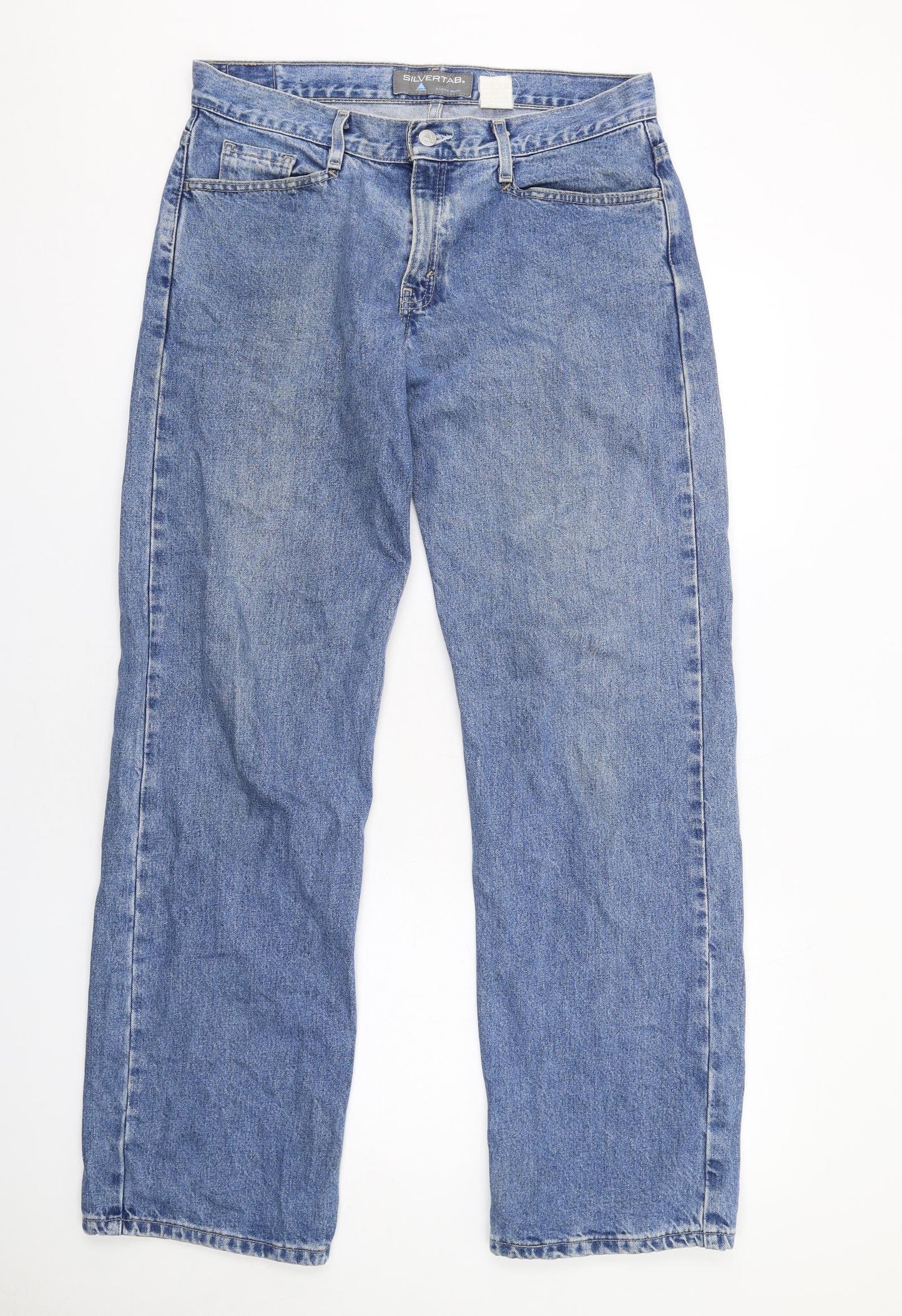 Levi's Mens Blue Cotton Straight Jeans Size 34 in L33 in Regular Zip