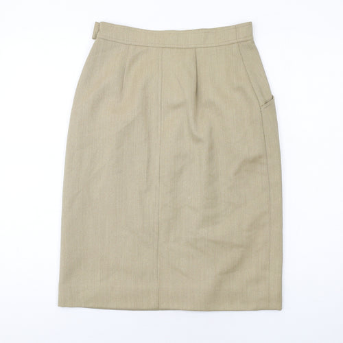 Marella Womens Beige Wool Straight & Pencil Skirt Size 10 Zip