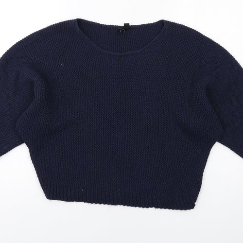 Izabel London Womens Blue Round Neck Acrylic Pullover Jumper Size 8