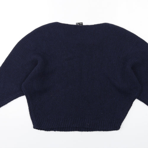 Izabel London Womens Blue Round Neck Acrylic Pullover Jumper Size 8