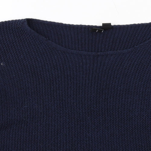 Izabel London Womens Blue Round Neck Acrylic Pullover Jumper Size 8