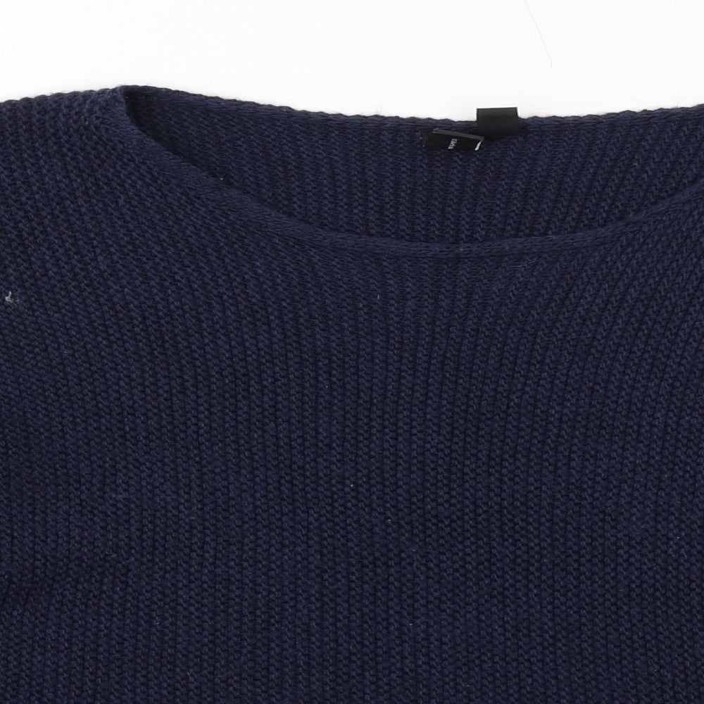 Izabel London Womens Blue Round Neck Acrylic Pullover Jumper Size 8