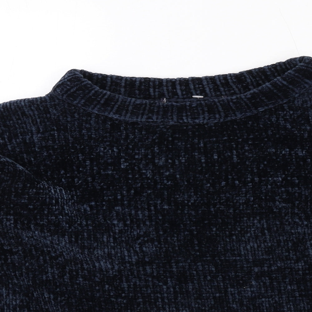 Marks and Spencer Womens Blue Round Neck Polyester Pullover Jumper Size S