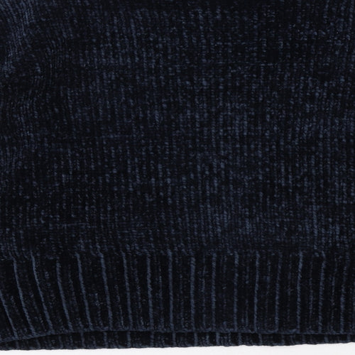 Marks and Spencer Womens Blue Round Neck Polyester Pullover Jumper Size S