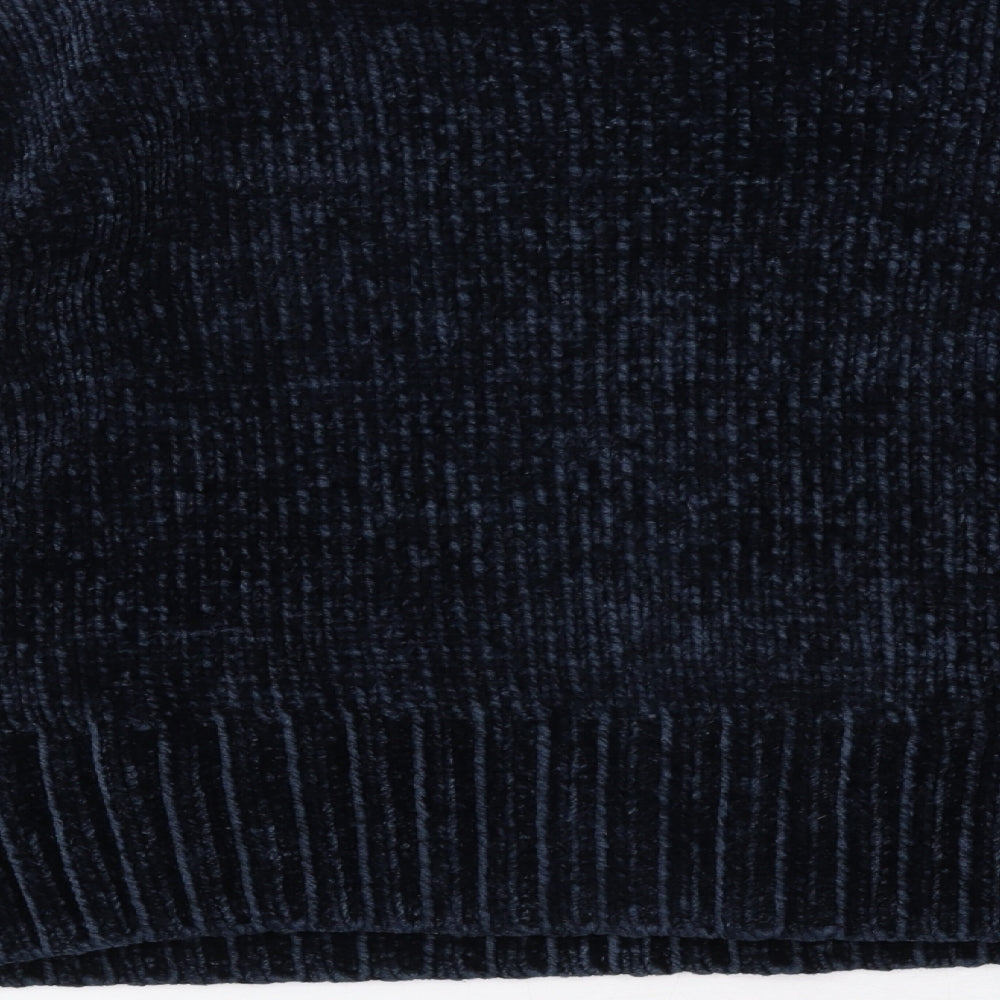 Marks and Spencer Womens Blue Round Neck Polyester Pullover Jumper Size S