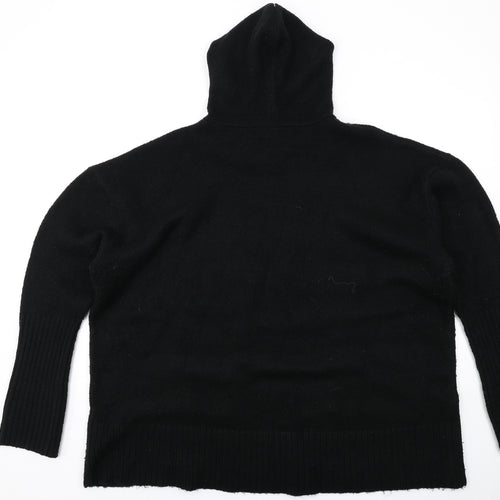 Capsule Womens Black Herringbone Acrylic Pullover Hoodie Size 24 Pullover