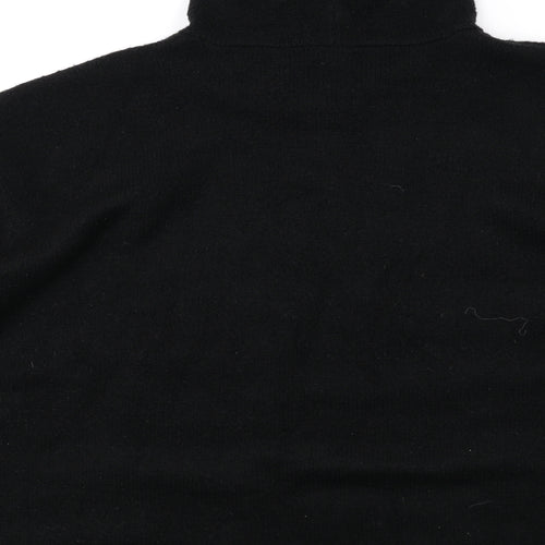 Capsule Womens Black Herringbone Acrylic Pullover Hoodie Size 24 Pullover
