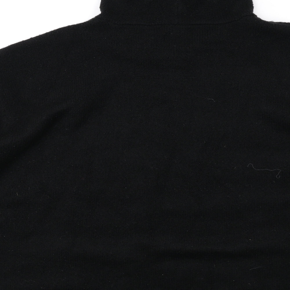 Capsule Womens Black Herringbone Acrylic Pullover Hoodie Size 24 Pullover