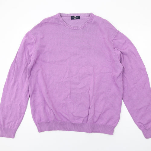 Blue Harbour Womens Purple Round Neck Cotton Pullover Jumper Size XL