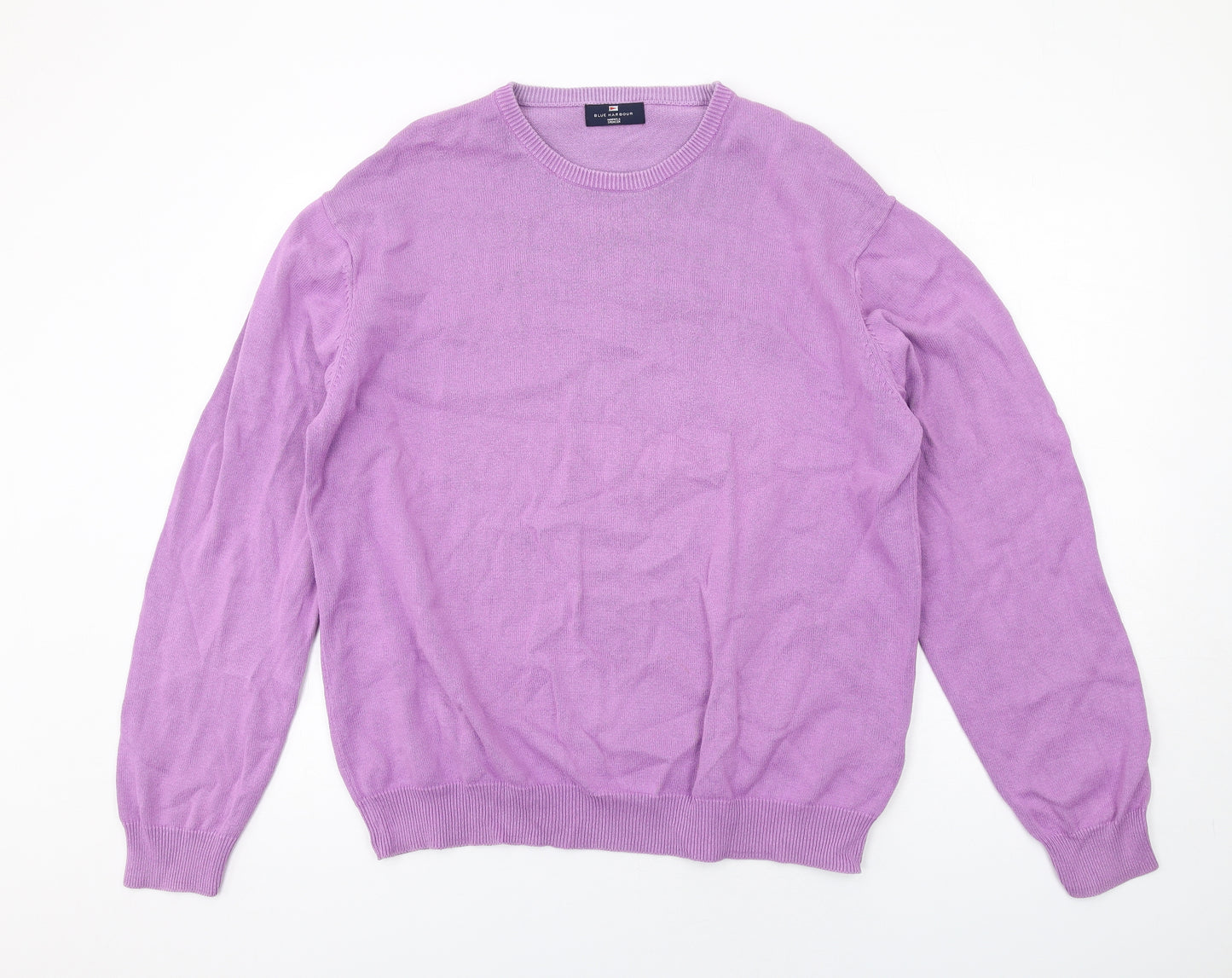 Blue Harbour Womens Purple Round Neck Cotton Pullover Jumper Size XL