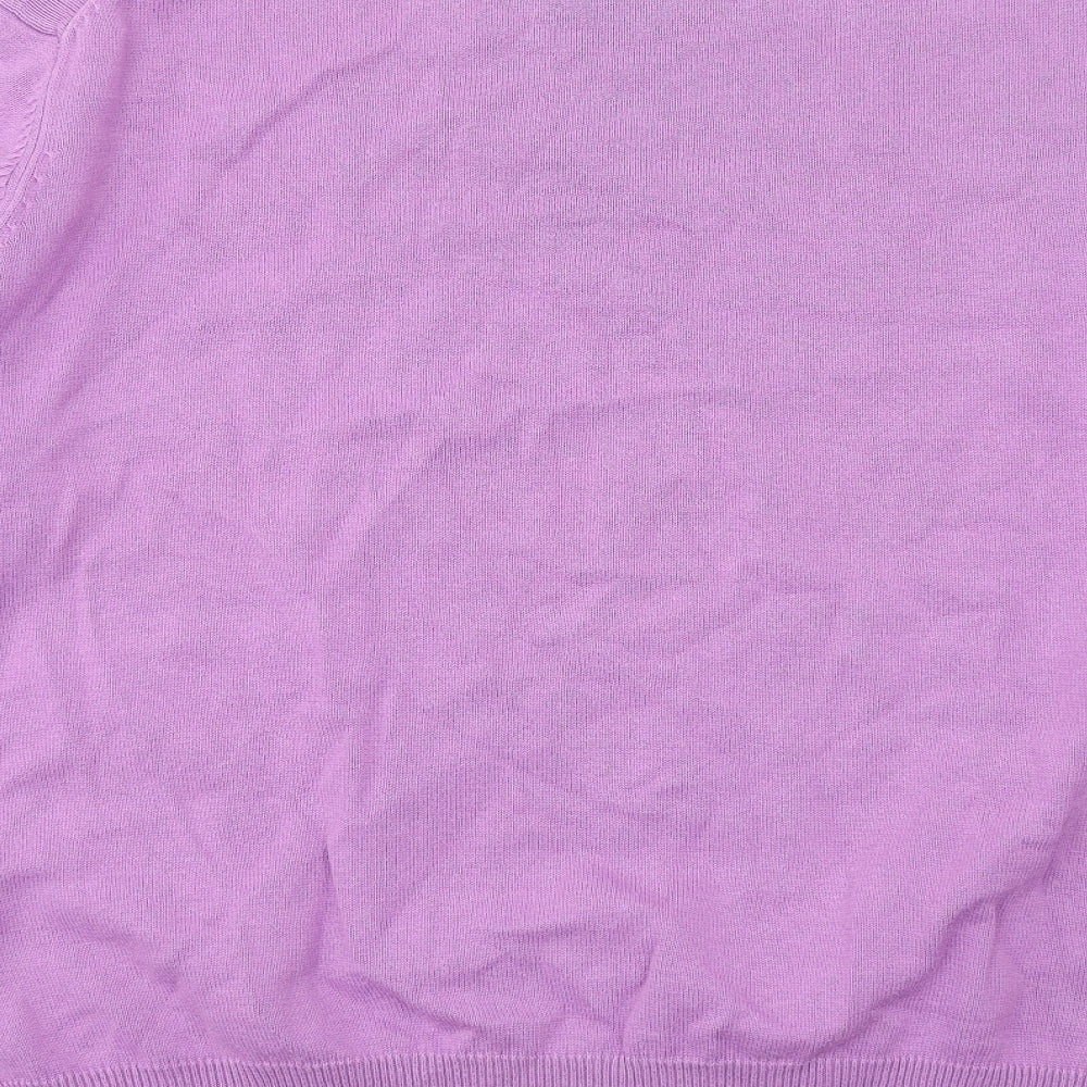 Blue Harbour Womens Purple Round Neck Cotton Pullover Jumper Size XL