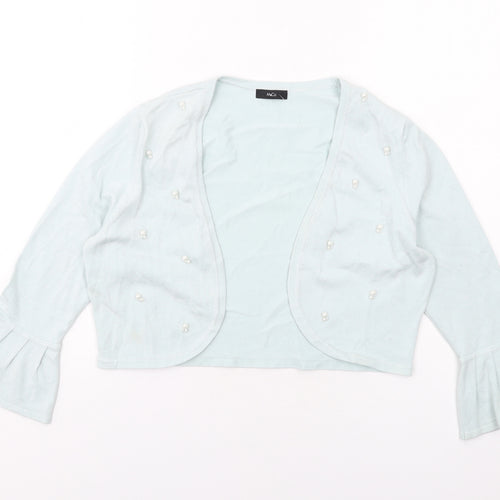 M&Co Womens Green Round Neck Viscose Cardigan Jumper Size 12 - Cropped