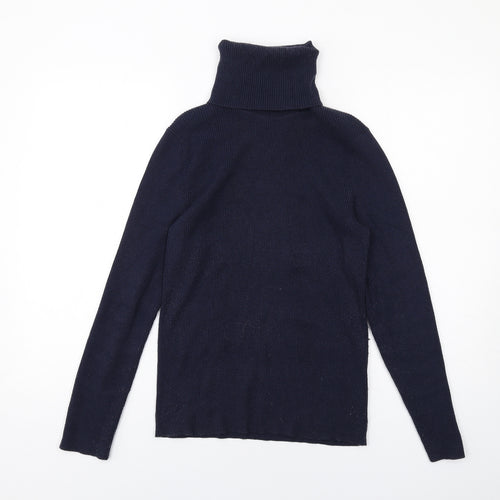 Modern Rarity Womens Blue Roll Neck Viscose Pullover Jumper Size 12