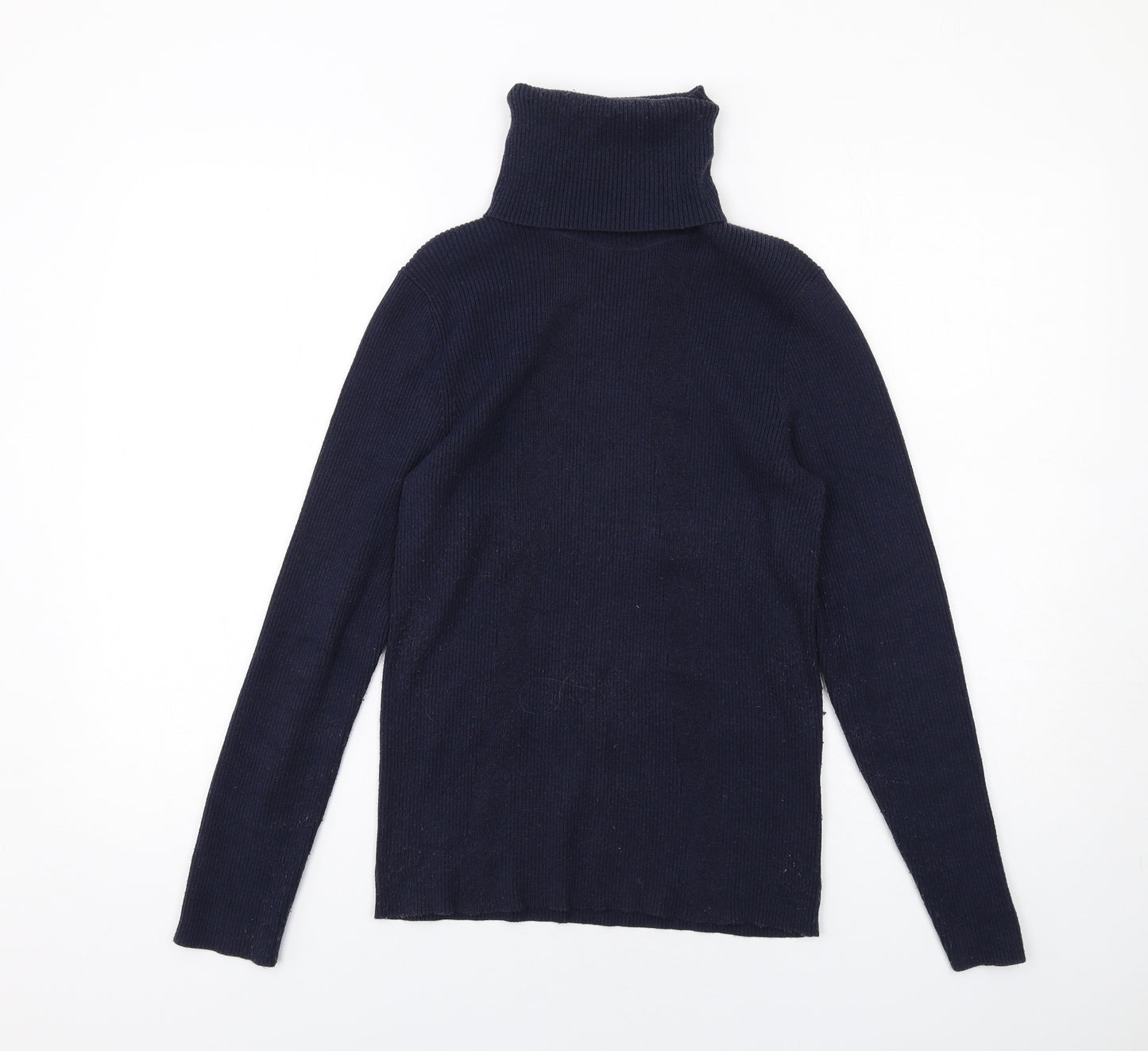 Modern Rarity Womens Blue Roll Neck Viscose Pullover Jumper Size 12