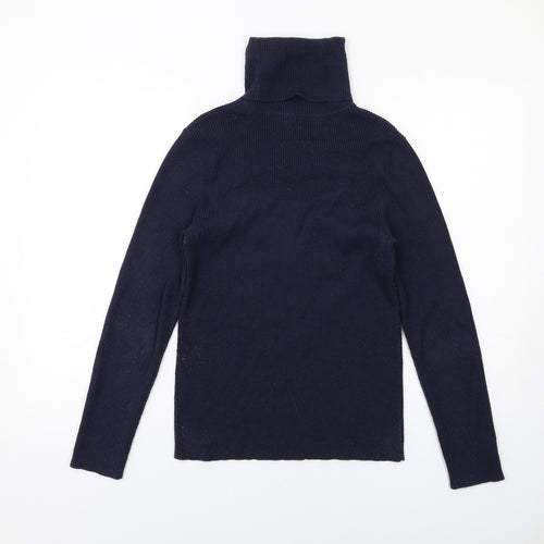 Modern Rarity Womens Blue Roll Neck Viscose Pullover Jumper Size 12