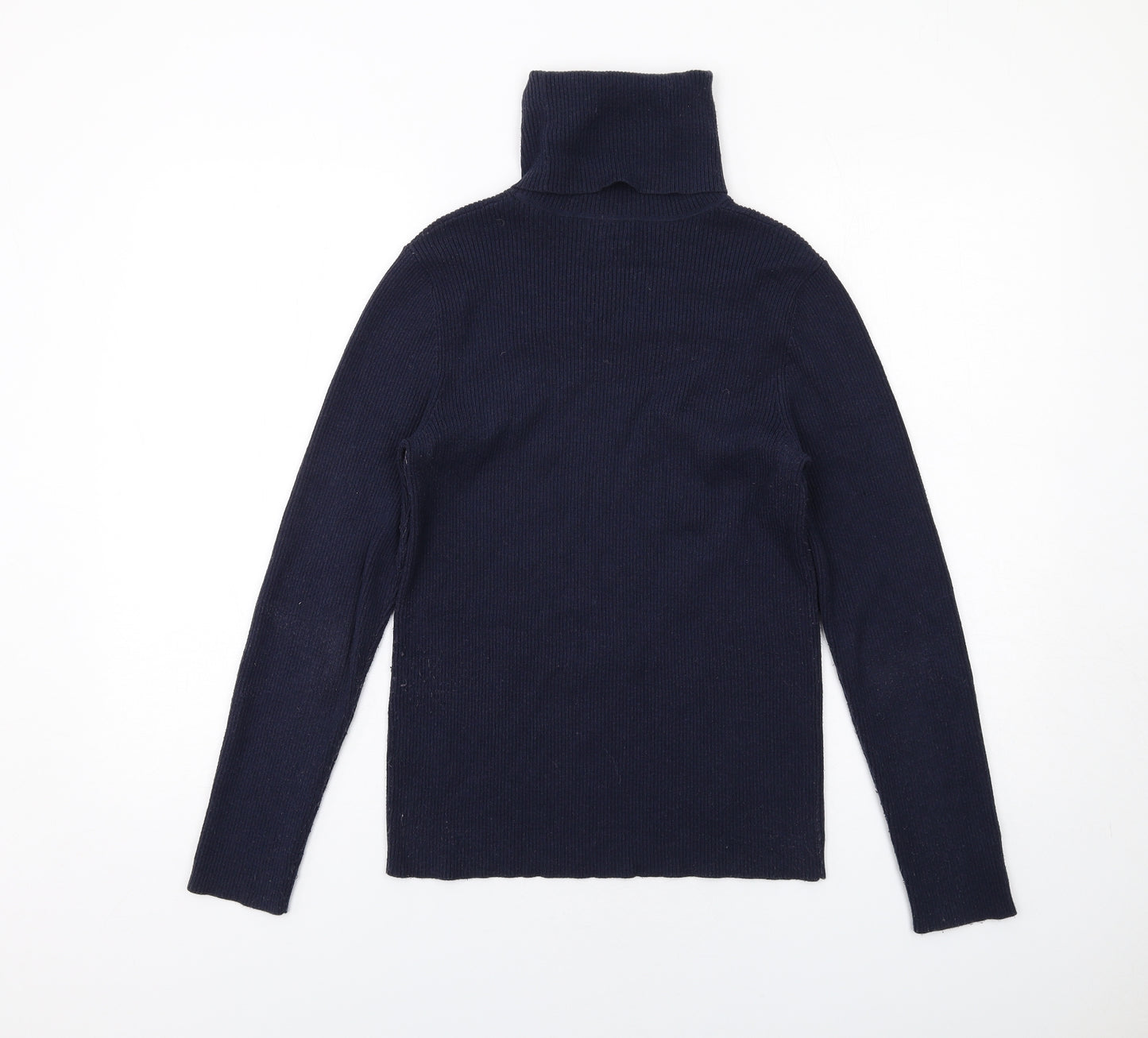 Modern Rarity Womens Blue Roll Neck Viscose Pullover Jumper Size 12