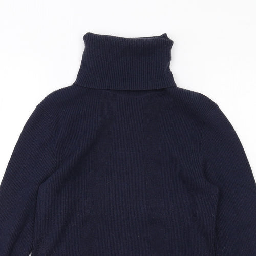 Modern Rarity Womens Blue Roll Neck Viscose Pullover Jumper Size 12