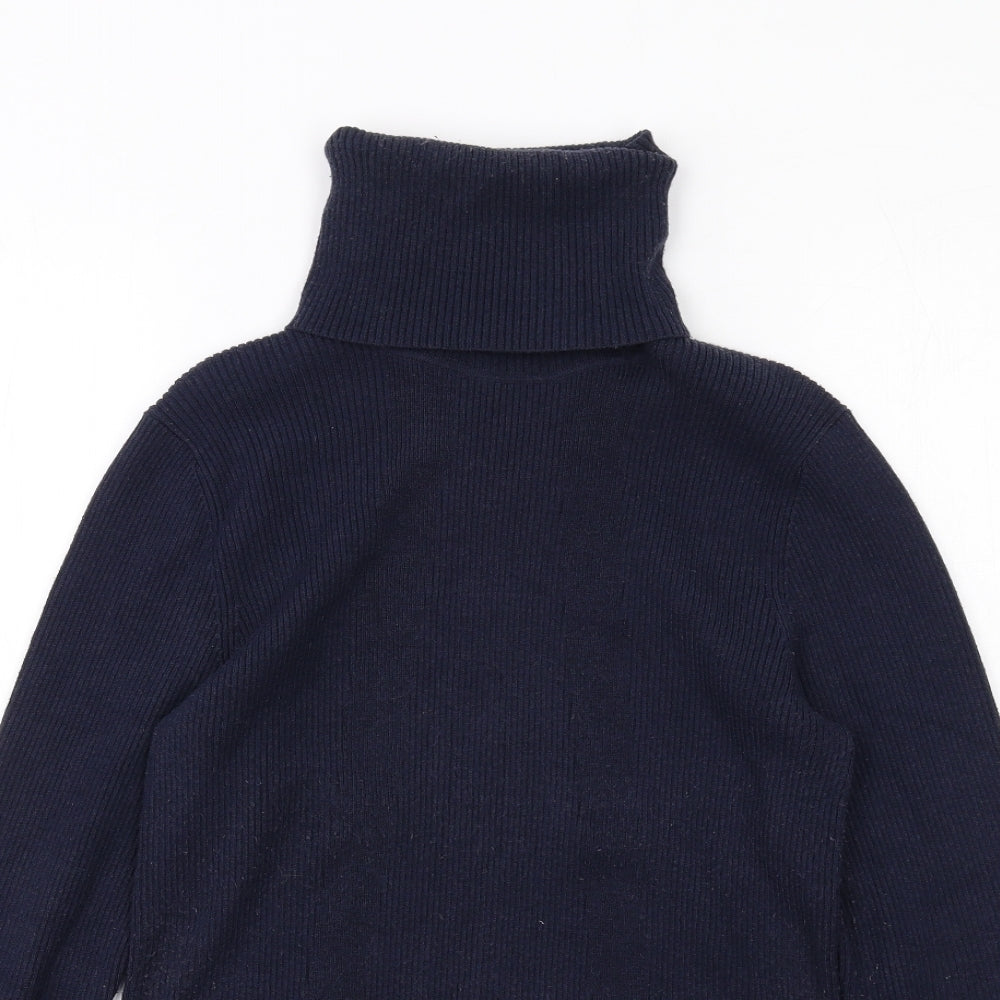 Modern Rarity Womens Blue Roll Neck Viscose Pullover Jumper Size 12