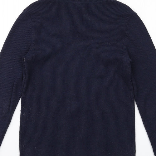 Modern Rarity Womens Blue Roll Neck Viscose Pullover Jumper Size 12