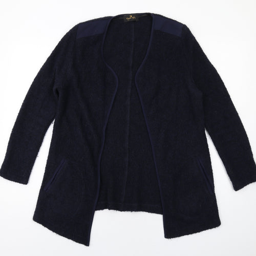 EUGEN KLEIN Womens Blue V-Neck Acrylic Cardigan Jumper Size 14