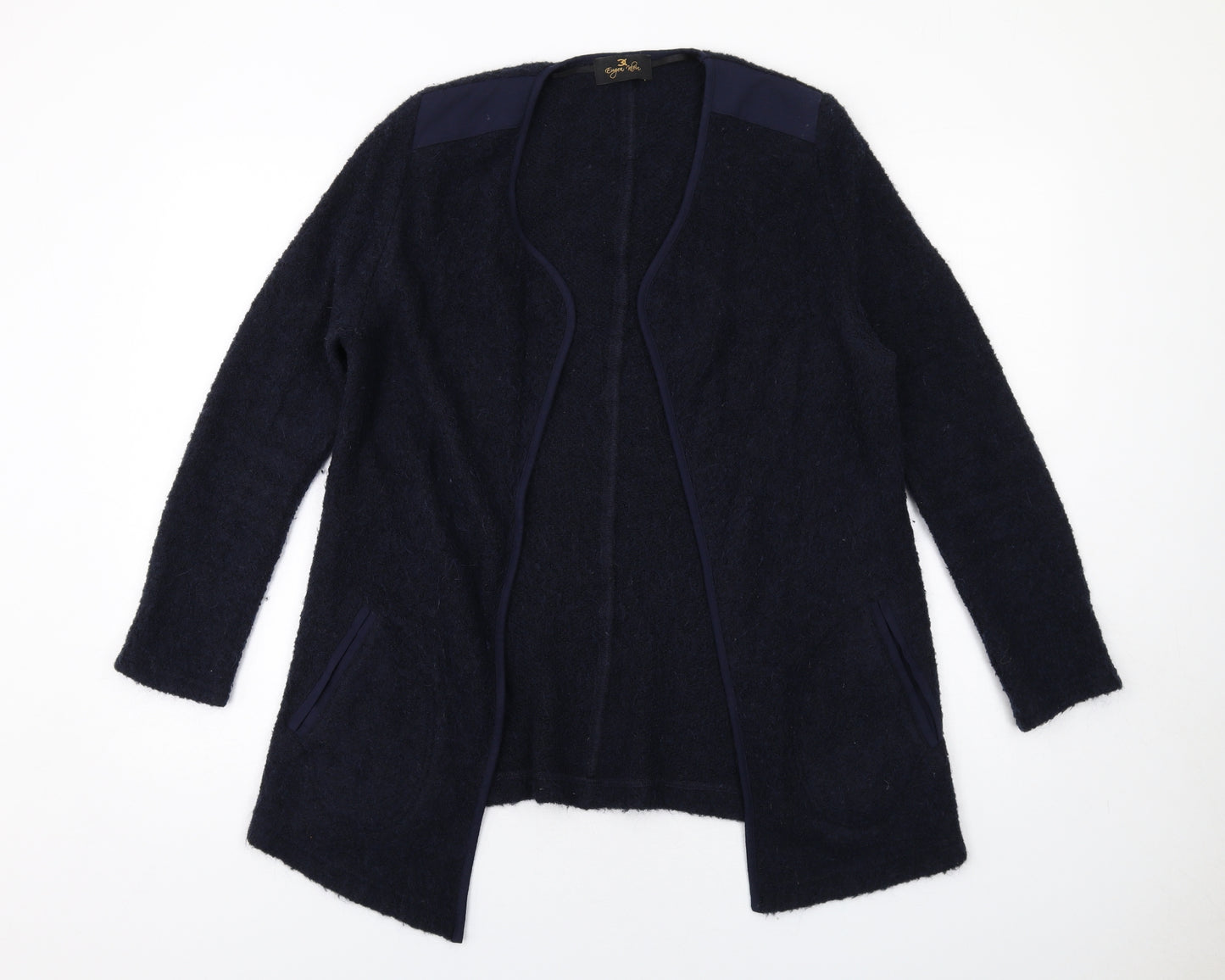 EUGEN KLEIN Womens Blue V-Neck Acrylic Cardigan Jumper Size 14