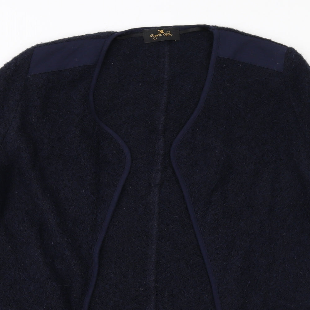 EUGEN KLEIN Womens Blue V-Neck Acrylic Cardigan Jumper Size 14
