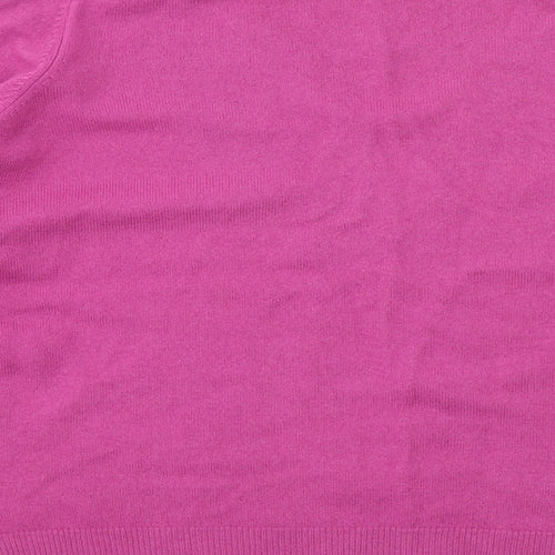 Autograph Womens Purple V-Neck Cashmere Pullover Jumper Size 20