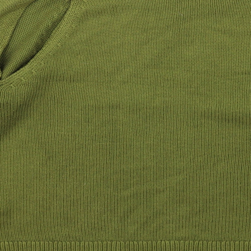 & Other Stories Womens Green Round Neck Cotton Pullover Jumper Size S - Cut Out Sleeve