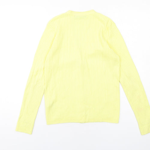 Dunnes Stores Womens Yellow V-Neck Viscose Cardigan Jumper Size 10