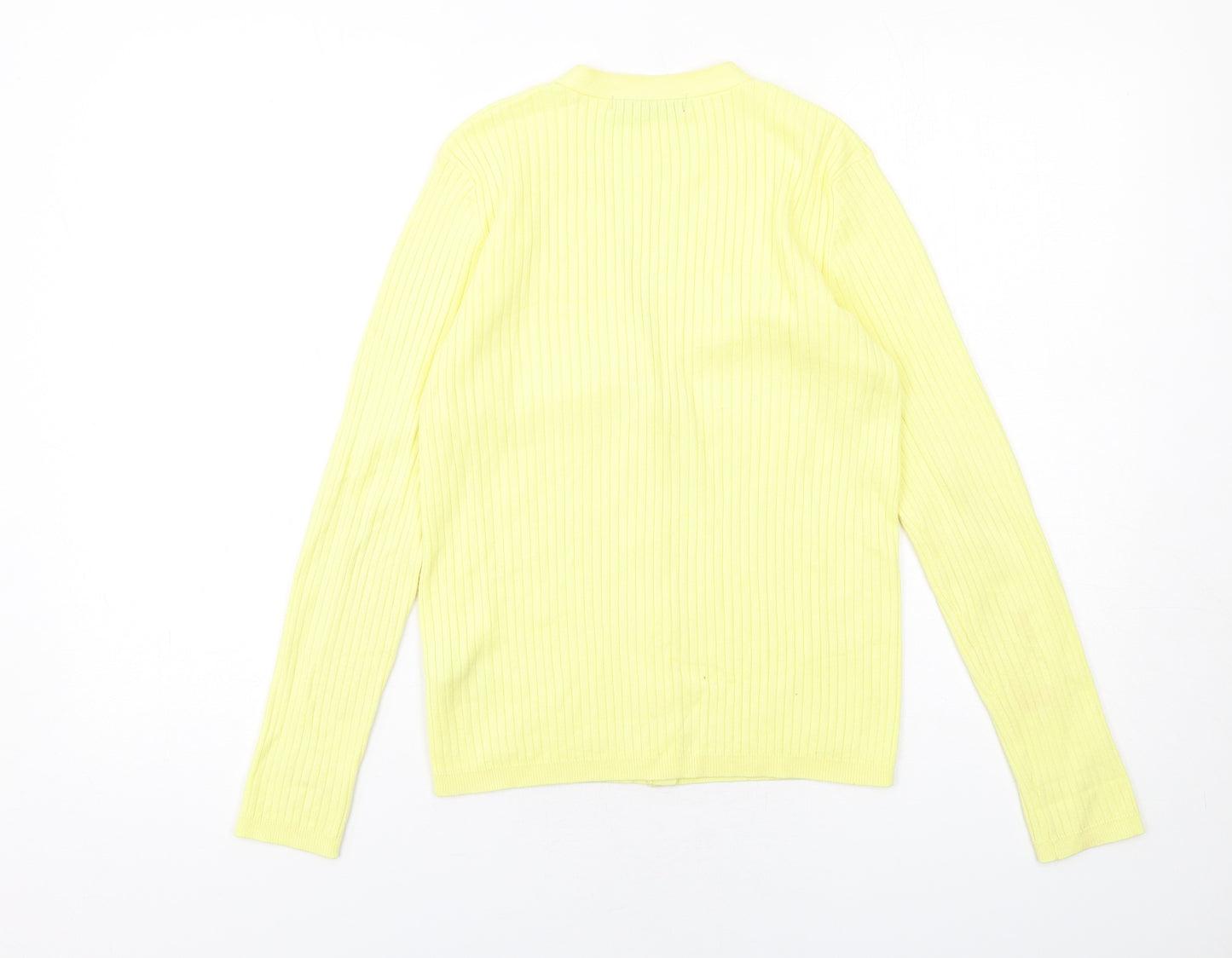 Dunnes Stores Womens Yellow V-Neck Viscose Cardigan Jumper Size 10