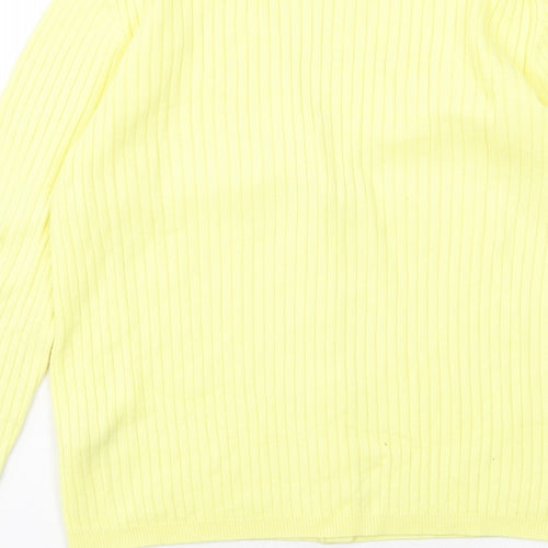 Dunnes Stores Womens Yellow V-Neck Viscose Cardigan Jumper Size 10