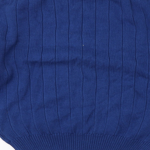 Colourways Womens Blue Round Neck Cotton Pullover Jumper Size 8