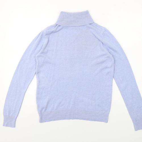 Marks and Spencer Womens Blue Roll Neck Acrylic Pullover Jumper Size 10