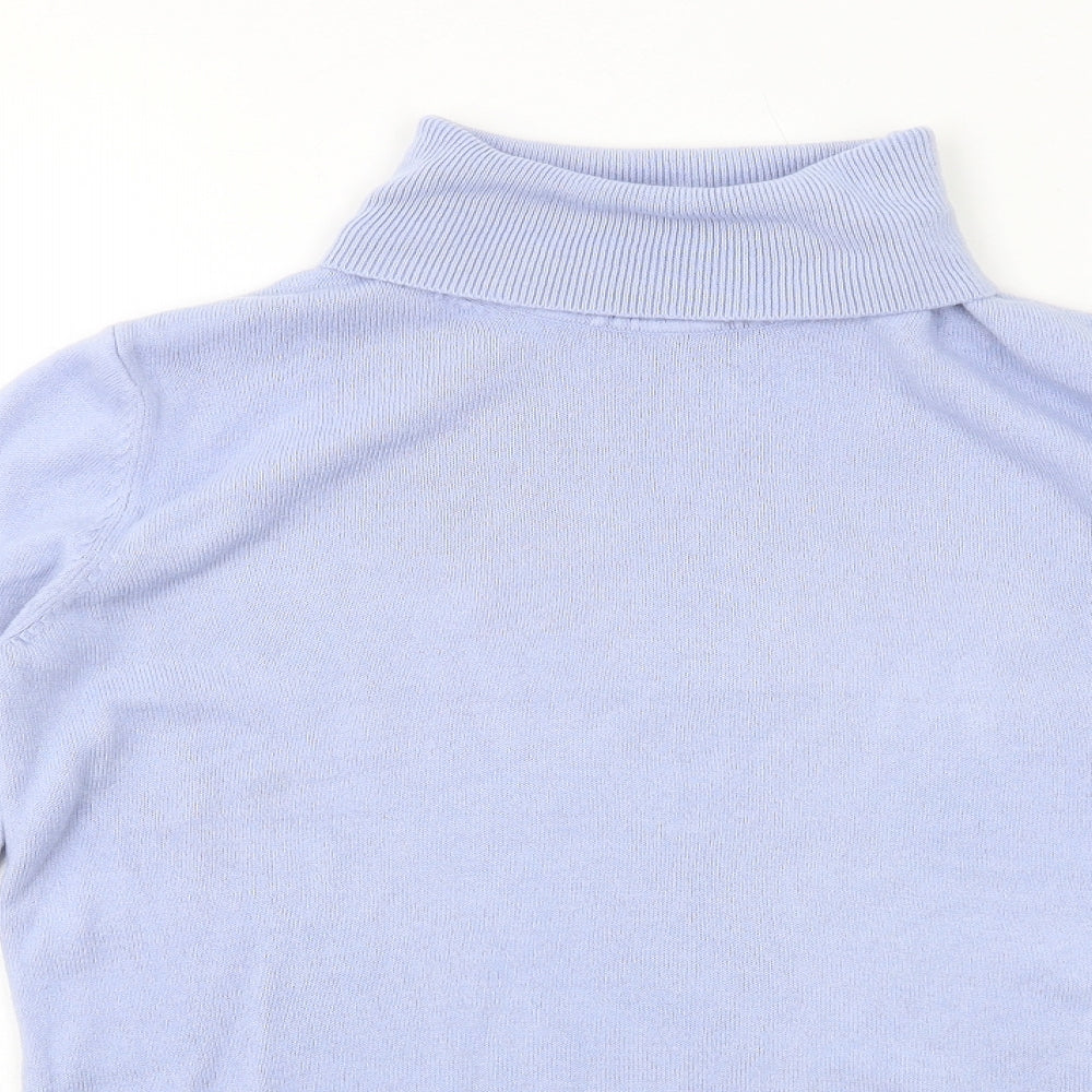 Marks and Spencer Womens Blue Roll Neck Acrylic Pullover Jumper Size 10