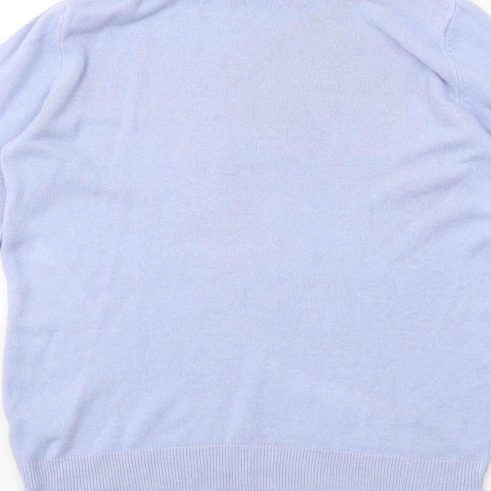 Marks and Spencer Womens Blue Roll Neck Acrylic Pullover Jumper Size 10