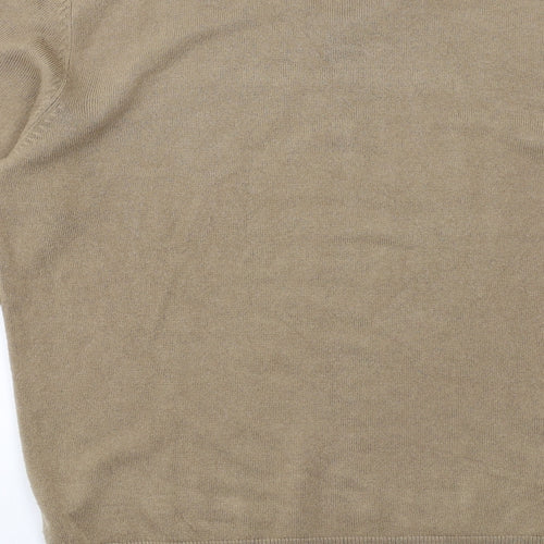 Kensington Womens Beige V-Neck Acrylic Pullover Jumper Size M
