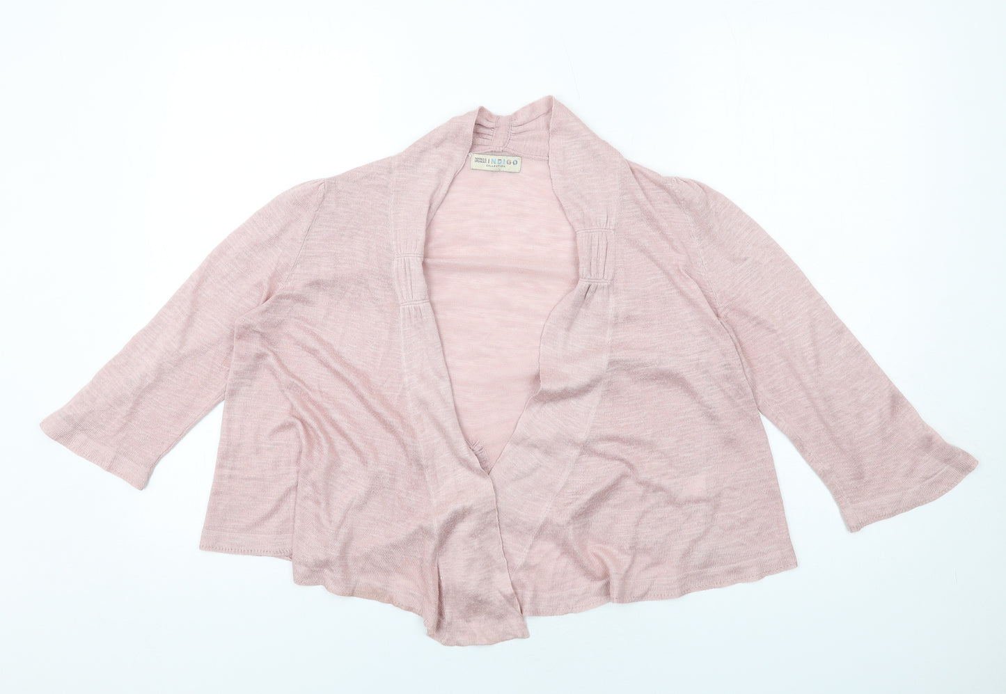 Indigo Womens Pink V-Neck Acrylic Cardigan Jumper Size 12