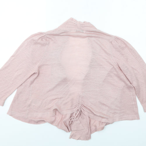 Indigo Womens Pink V-Neck Acrylic Cardigan Jumper Size 12