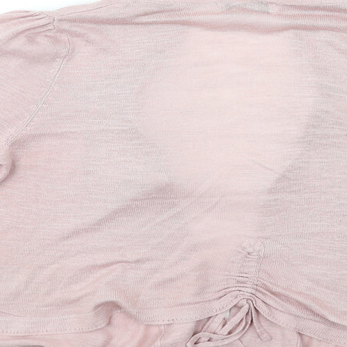 Indigo Womens Pink V-Neck Acrylic Cardigan Jumper Size 12