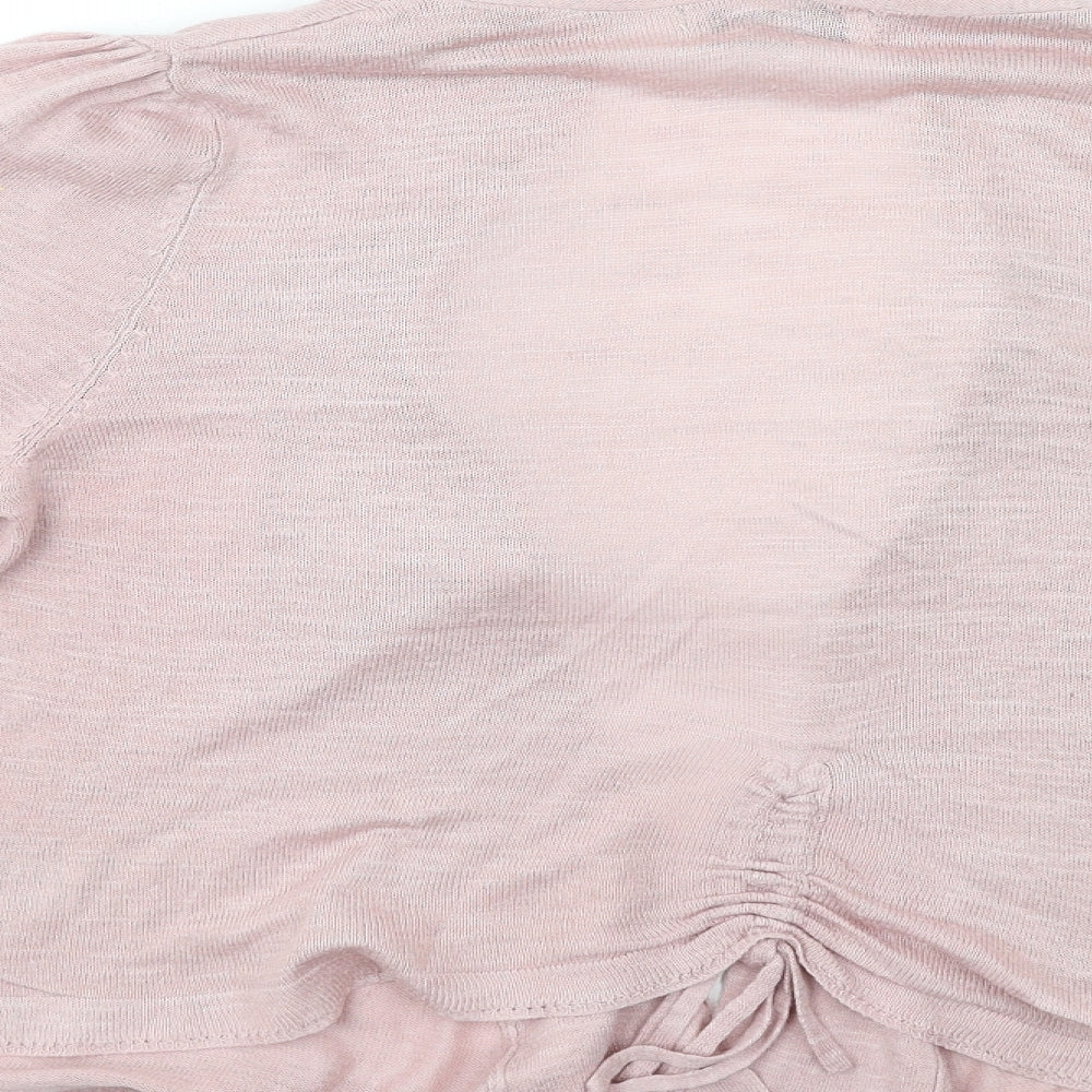Indigo Womens Pink V-Neck Acrylic Cardigan Jumper Size 12