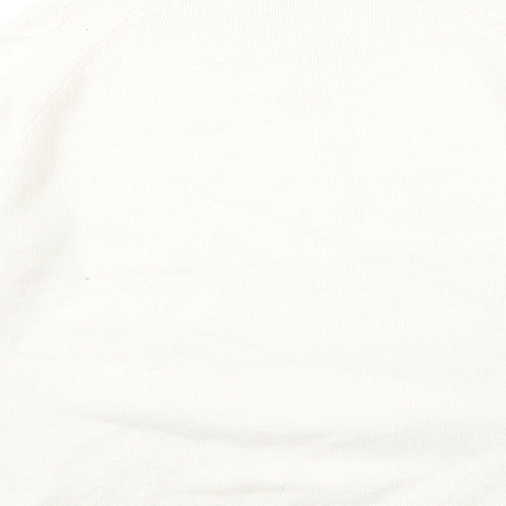 Dorothy Perkins Womens Ivory Round Neck Geometric Acrylic Pullover Jumper Size 16 - Heart Pattern