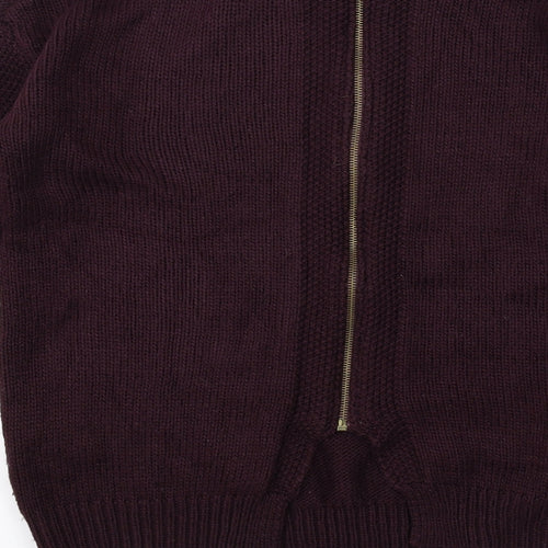 New Look Womens Purple Round Neck Acrylic Pullover Jumper Size S
