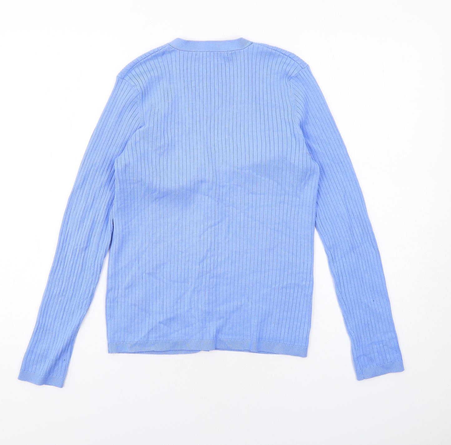Dunnes Stores Womens Blue V-Neck Viscose Cardigan Jumper Size 10