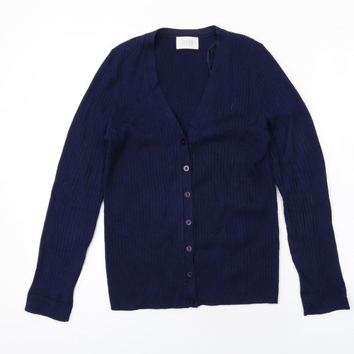 Savida Womens Blue V-Neck Viscose Cardigan Jumper Size S