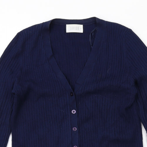 Savida Womens Blue V-Neck Viscose Cardigan Jumper Size S