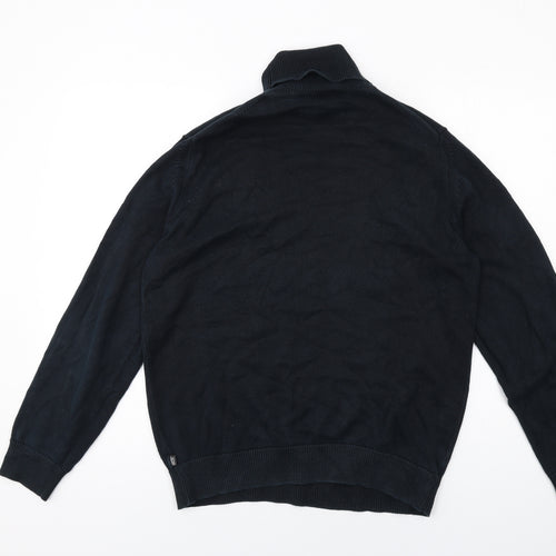 Esprit Mens Black Roll Neck Cotton Pullover Jumper Size M Long Sleeve